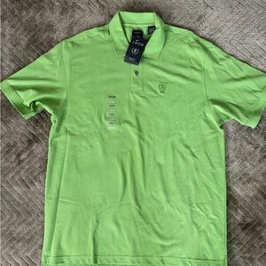 Izod Bright Lime Green 100% Cotton No Fade Polo Shirt